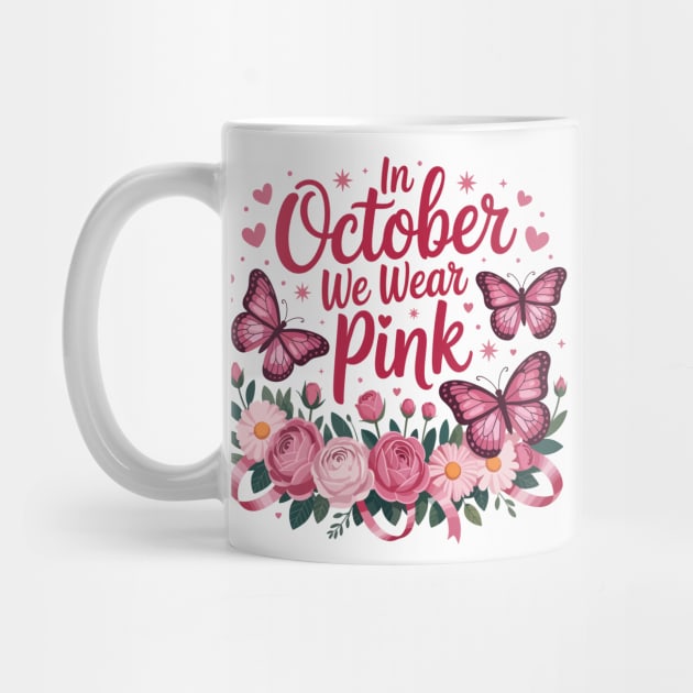 In October We Wear Pink Cute Butterfly Blooms Women's Girls by ism's Store